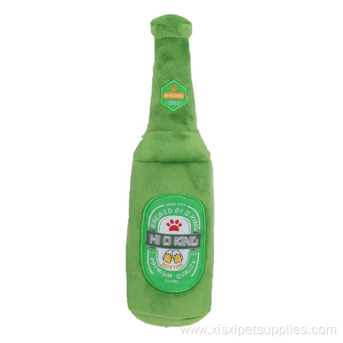 Beer Bottle Glas Shape Dog Toy with Sound